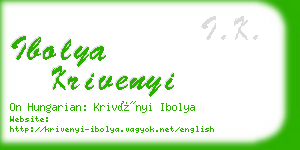 ibolya krivenyi business card